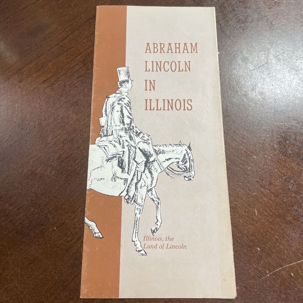 Vtg 1960s Abraham Lincoln In Illinois Multi-fold Travel Brochure